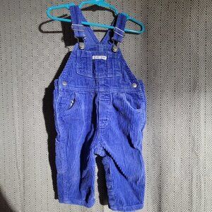 Baby Gap Vintage Unisex Blue Corduroy Overalls With Snaps Size 6-12M